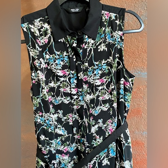 Vera Wang multi color floral print dress - Picture 2 of 4